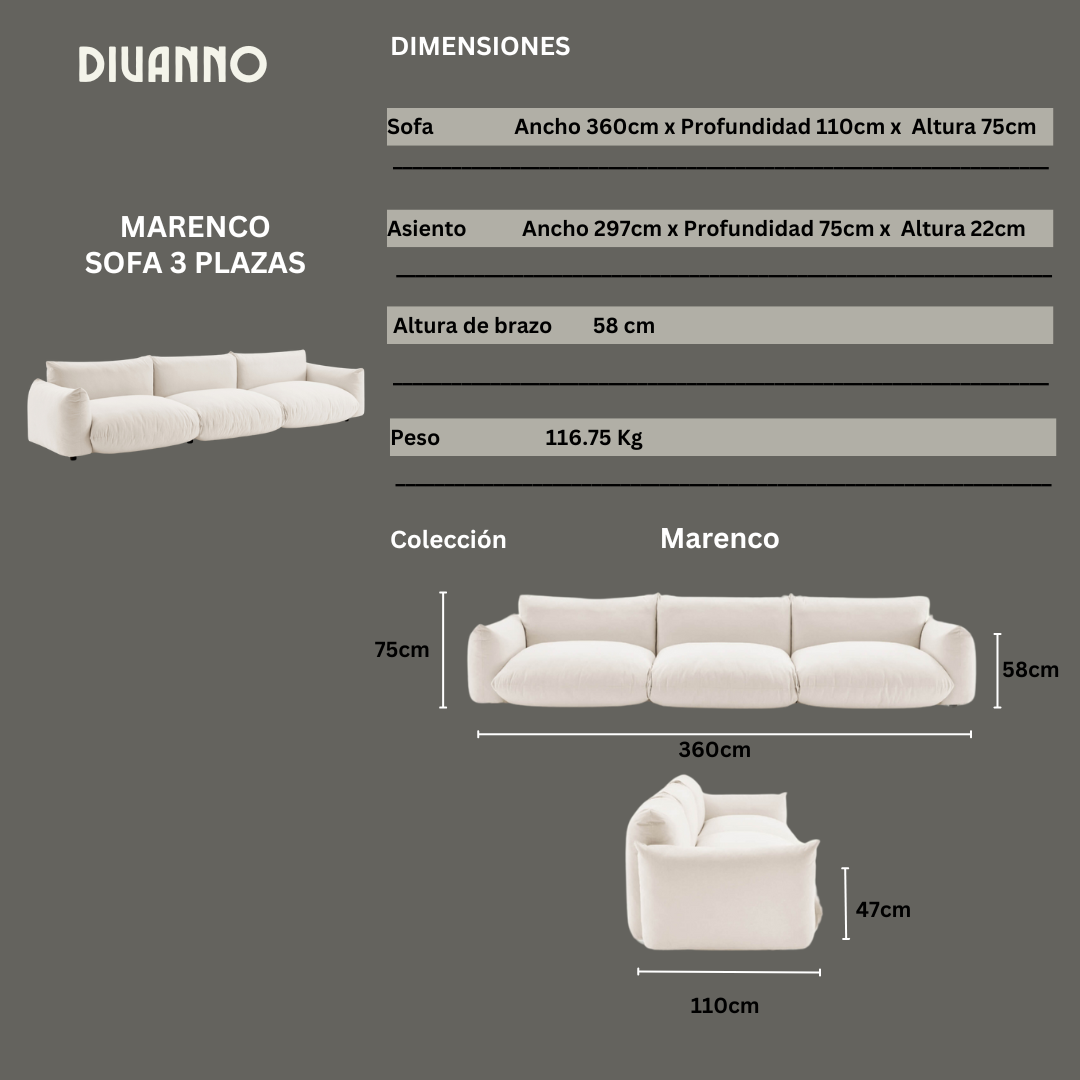Sofa Marenco 3 Plazas